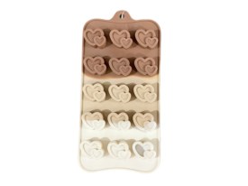 Molde silicona tricolor corazon doble